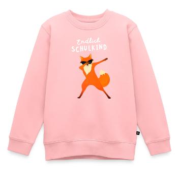 Endlich Schulkind Fuchse Dab Einschulung - Kinder Premium Organic Sweatshirt - Rosa - Vorne - AI Model Kid Female (0cm)