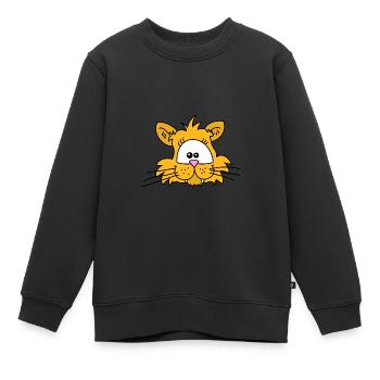 Löwin Katze Niedlich - Kinder Premium Organic Sweatshirt - Schwarz - Vorne - AI Model Kid Female (0cm)
