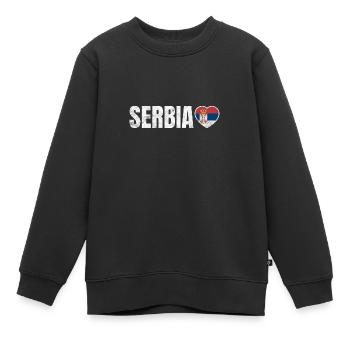 Serbien - Kinder Premium Organic Sweatshirt - Schwarz - Vorne - AI Model Kid Female (0cm)