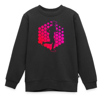 Jogging Marathon Course Marathon Coureurs - Sweat Premium enfant bio - noir - Devant - AI Model Kid Female (0cm)