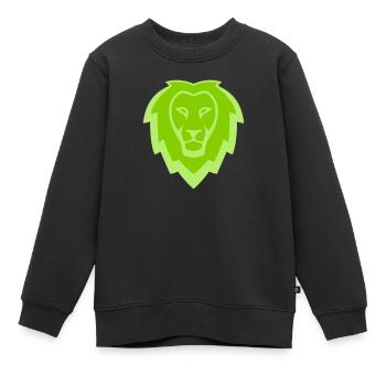 Löwe Maskottchen Logo - Kinder Premium Organic Sweatshirt - Schwarz - Vorne - AI Model Kid Female (0cm)