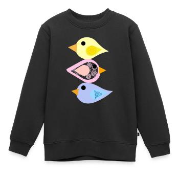 Vögel - Kinder Premium Organic Sweatshirt - Schwarz - Vorne - AI Model Kid Female (0cm)