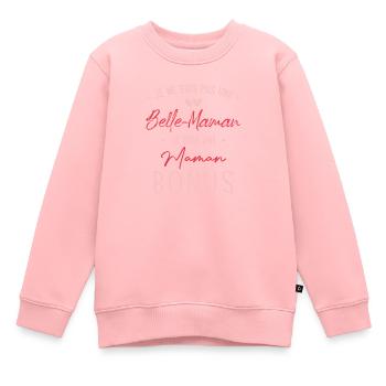 Cadeau belle maman je suis une maman bonus - Sweat Premium enfant bio - rose - Devant - AI Model Kid Female (0cm)