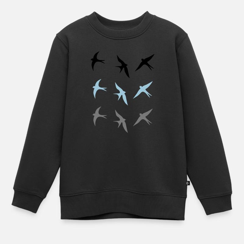 schwalben - Kinder Premium Organic Sweatshirt - Schwarz