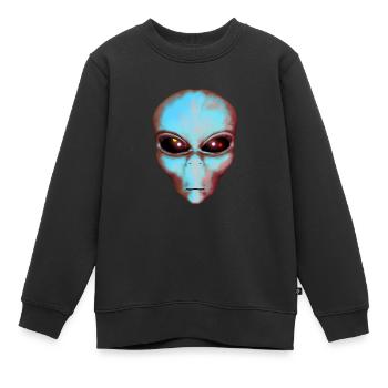 Kopf eines Außerirdischen, Alien, Science Fiction - Kinder Premium Organic Sweatshirt - Schwarz - Vorne - AI Model Kid Female (0cm)
