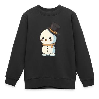 Bonhomme de neige - Sweat Premium enfant bio - noir - Devant - AI Model Kid Female (0cm)