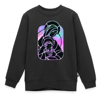 Christentum - Kinder Premium Organic Sweatshirt - Schwarz - Vorne - AI Model Kid Female (0cm)