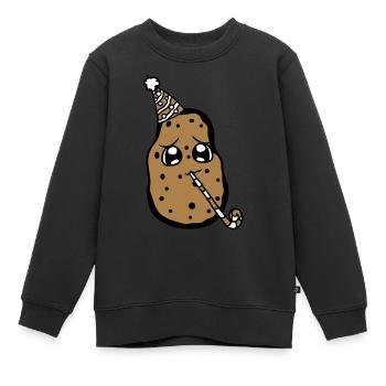 alleine einsam gesicht suess niedlich kleine gebur - Kinder Premium Organic Sweatshirt - Schwarz - Vorne - AI Model Kid Female (0cm)