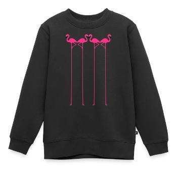 Flamingo vektor - Kinder Premium Organic Sweatshirt - Schwarz - Vorne - AI Model Kid Female (0cm)