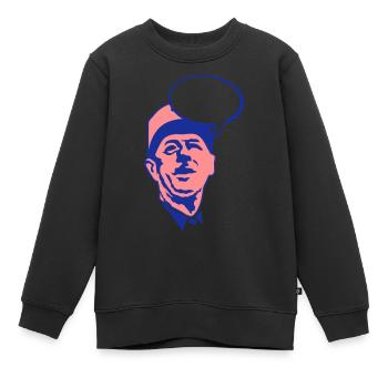 General de Gaulle Gesicht blase Führer - Kinder Premium Organic Sweatshirt - Schwarz - Vorne - AI Model Kid Female (0cm)