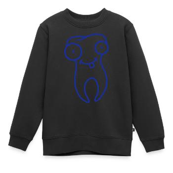 Cartoon Tooth - Sweat Premium enfant bio - noir - Devant - AI Model Kid Female (0cm)