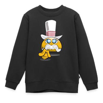 emoticon_recrute_2 - Sweat Premium enfant bio - noir - Devant - AI Model Kid Female (0cm)