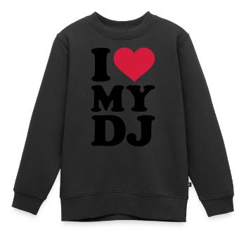 DJ - Kinder Premium Organic Sweatshirt - Schwarz - Vorne - AI Model Kid Female (0cm)