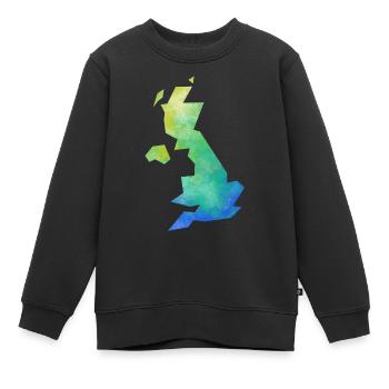 Map UK - Sweat Premium enfant bio - noir - Devant - AI Model Kid Female (0cm)