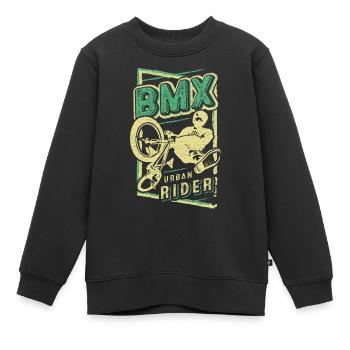 BMX rétro | BMX Vintage | Vélo BMX | BMX - Sweat Premium enfant bio - noir - Devant - AI Model Kid Female (0cm)