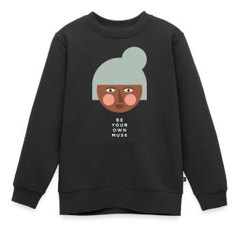 FEMME FORTE - Sweat Premium enfant bio - noir - Devant - AI Model Kid Female (0cm)