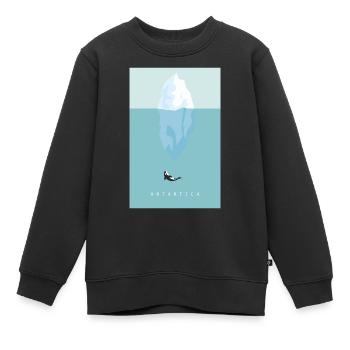 Antarctique - Sweat Premium enfant bio - noir - Devant - AI Model Kid Female (0cm)