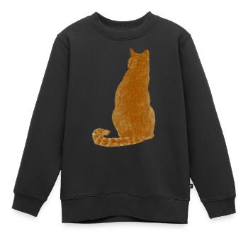 Blonde Katze - Kinder Premium Organic Sweatshirt - Schwarz - Vorne - AI Model Kid Female (0cm)