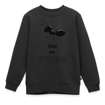 Little but strong fourmi - Sweat Premium enfant bio - noir - Devant - AI Model Kid Female (0cm)