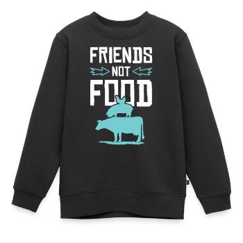 Amis bien-être animal - Sweat Premium enfant bio - noir - Devant - AI Model Kid Female (0cm)