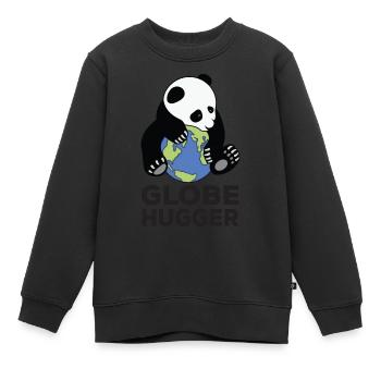 Globe Hugger Panda Hugging Planet Earth Save Natur - Kinder Premium Organic Sweatshirt - Schwarz - Vorne - AI Model Kid Female (0cm)