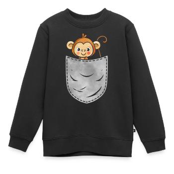 Pocket Monkey Animal In Your Pocket Monkey - Kinder Premium Organic Sweatshirt - Schwarz - Vorne - AI Model Kid Female (0cm)