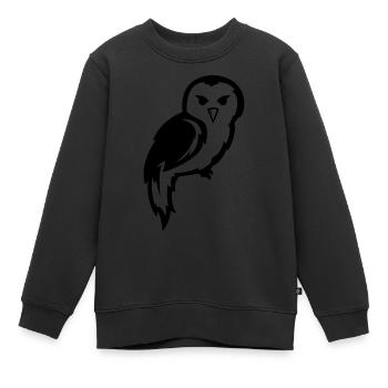 Hibou - Sweat Premium enfant bio - noir - Devant - AI Model Kid Female (0cm)