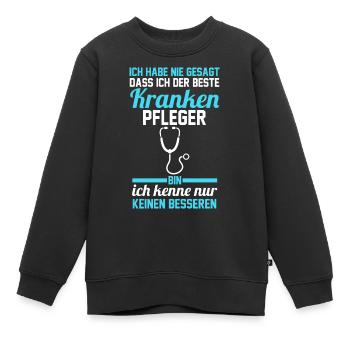 Krankenpflege Pflegekraft Krankenpfleger - Kinder Premium Organic Sweatshirt - Schwarz - Vorne - AI Model Kid Female (0cm)