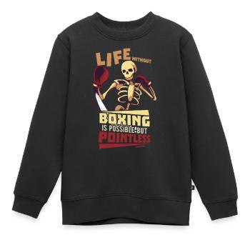 La vie sans boxe est possible mais inutile - Sweat Premium enfant bio - noir - Devant - AI Model Kid Female (0cm)