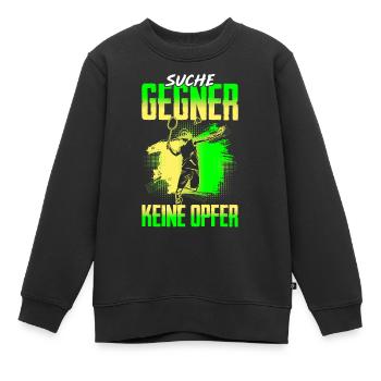 Federball Badminton Suche Gegner Keine Opfer - Kinder Premium Organic Sweatshirt - Schwarz - Vorne - AI Model Kid Female (0cm)