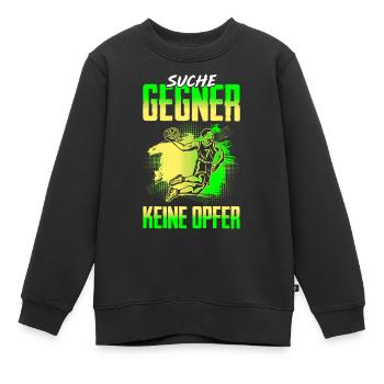 Suche Gegner Keine Opfer Basketball - Kinder Premium Organic Sweatshirt - Schwarz - Vorne - AI Model Kid Female (0cm)