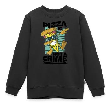 Pizza Is Not A Crime - Kids Premium Organic Sweatshirt - black - Front - AI Model Kid Female (0cm)