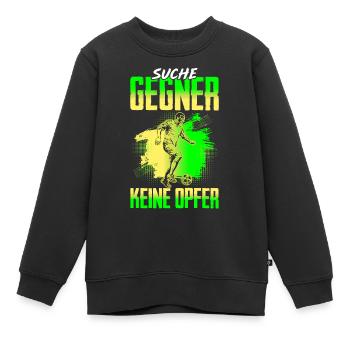 Fussballspieler Suche Gegner Keine Opfer - Kinder Premium Organic Sweatshirt - Schwarz - Vorne - AI Model Kid Female (0cm)