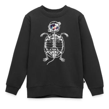 Astronauten Schildkröte Skelett, Surreales Design - Kinder Premium Organic Sweatshirt - Schwarz - Vorne - AI Model Kid Female (0cm)