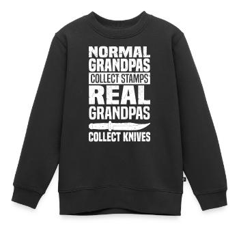 Knife Lover Gifts | Knife Knife Collector - Kids Premium Organic Sweatshirt - black - Front - AI Model Kid Female (0cm)