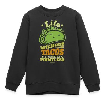 La vie sans tacos est possible mais inutile - Sweat Premium enfant bio - noir - Devant - AI Model Kid Female (0cm)