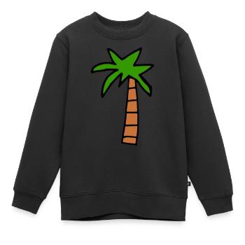 Palmier - Sweat Premium enfant bio - noir - Devant - AI Model Kid Female (0cm)