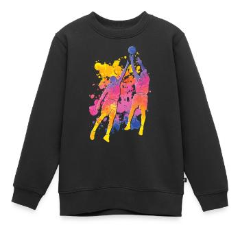 Basketballspieler Bunte Farbe Slam Dunk Sport - Kinder Premium Organic Sweatshirt - Schwarz - Vorne - AI Model Kid Female (0cm)