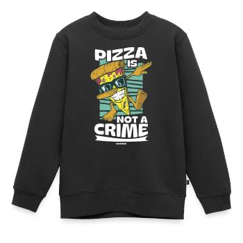 Pizza Is Not A Crime - Kids Premium Organic Sweatshirt - black - Front - AI Model Kid Female (0cm)