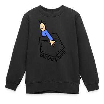 Dieb lustig (b) - Kinder Premium Organic Sweatshirt - Schwarz - Vorne - AI Model Kid Female (0cm)