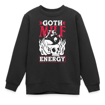 Goth Mom Energy Squelette gothique foncé - Sweat Premium enfant bio - noir - Devant - AI Model Kid Female (0cm)