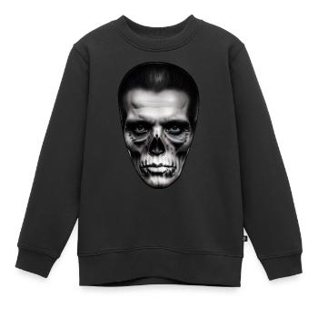 Tête tatouée - Dark Design - Sweat Premium enfant bio - noir - Devant - AI Model Kid Female (0cm)