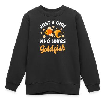 Poisson rouge - Sweat Premium enfant bio - noir - Devant - AI Model Kid Female (0cm)