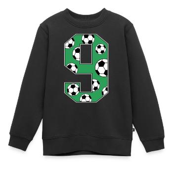 9 Birthday Football Green - Kids Premium Organic Sweatshirt - black - Front - AI Model Kid Female (0cm)