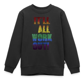 Es wird alles klappen - Kinder Premium Organic Sweatshirt - Schwarz - Vorne - AI Model Kid Female (0cm)