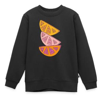 orangen schnitze - Kinder Premium Organic Sweatshirt - Schwarz - Vorne - AI Model Kid Female (0cm)