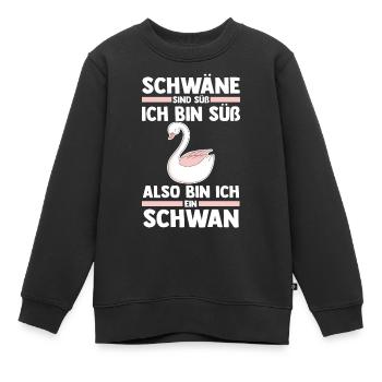 Schwan - Kinder Premium Organic Sweatshirt - Schwarz - Vorne - AI Model Kid Female (0cm)