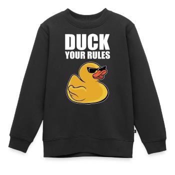 Funny Duckling Cool Rubber Duck Your Rules - Kinder Premium Organic Sweatshirt - Schwarz - Vorne - AI Model Kid Female (0cm)