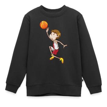 Ballsport - Kinder Premium Organic Sweatshirt - Schwarz - Vorne - AI Model Kid Female (0cm)