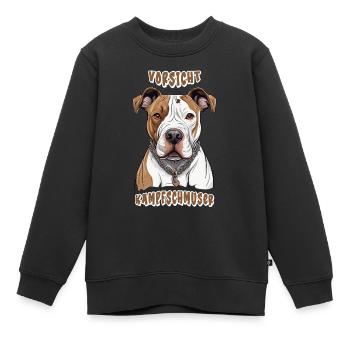 Kampfschmuser (American Stafford) - Kinder Premium Organic Sweatshirt - Schwarz - Vorne - AI Model Kid Female (0cm)